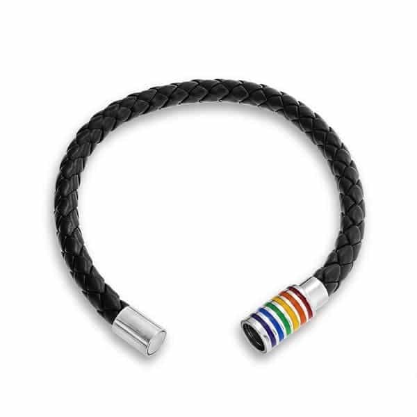 Rainbow Braided Leather Bracelet thumbnail 3