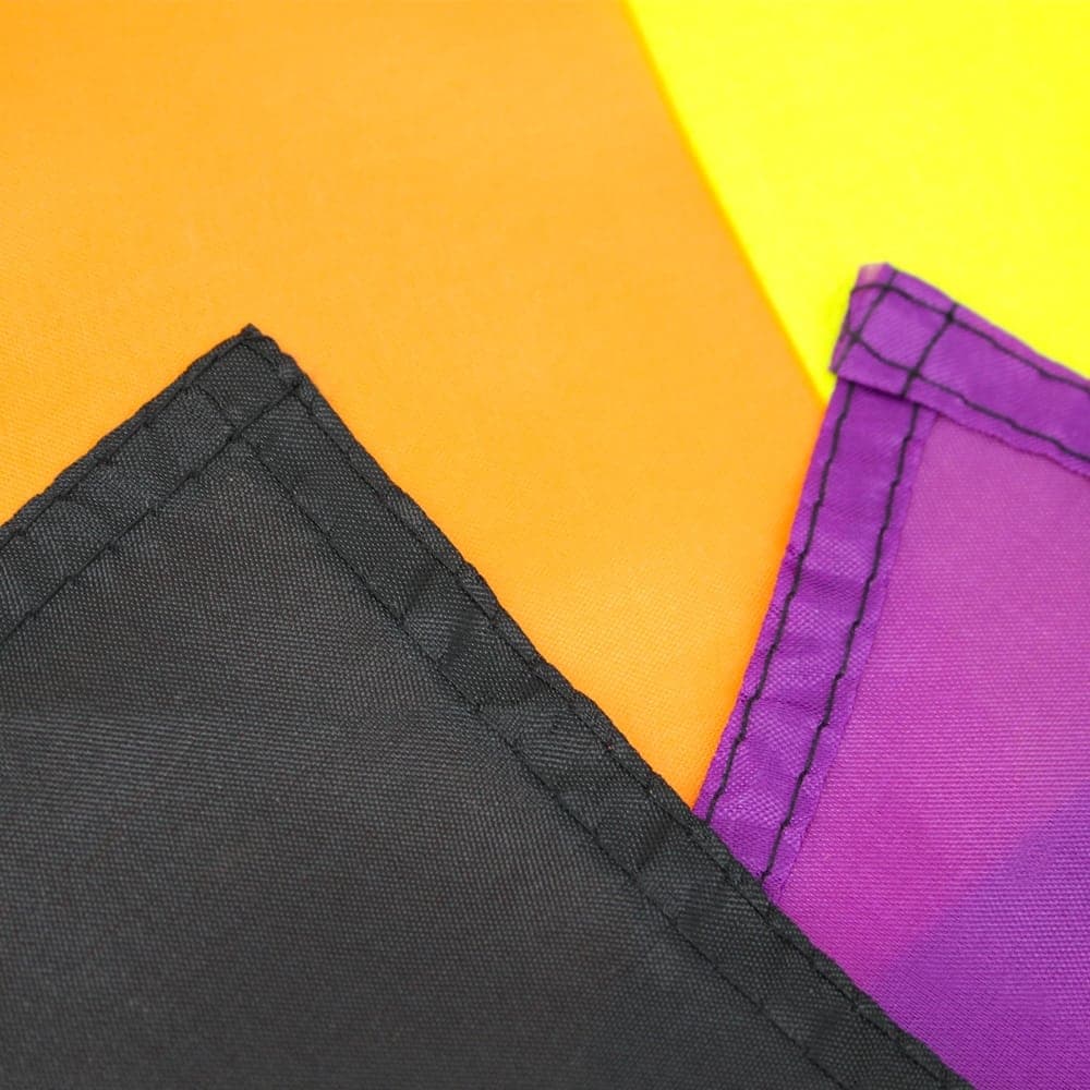A close up of the pride flag