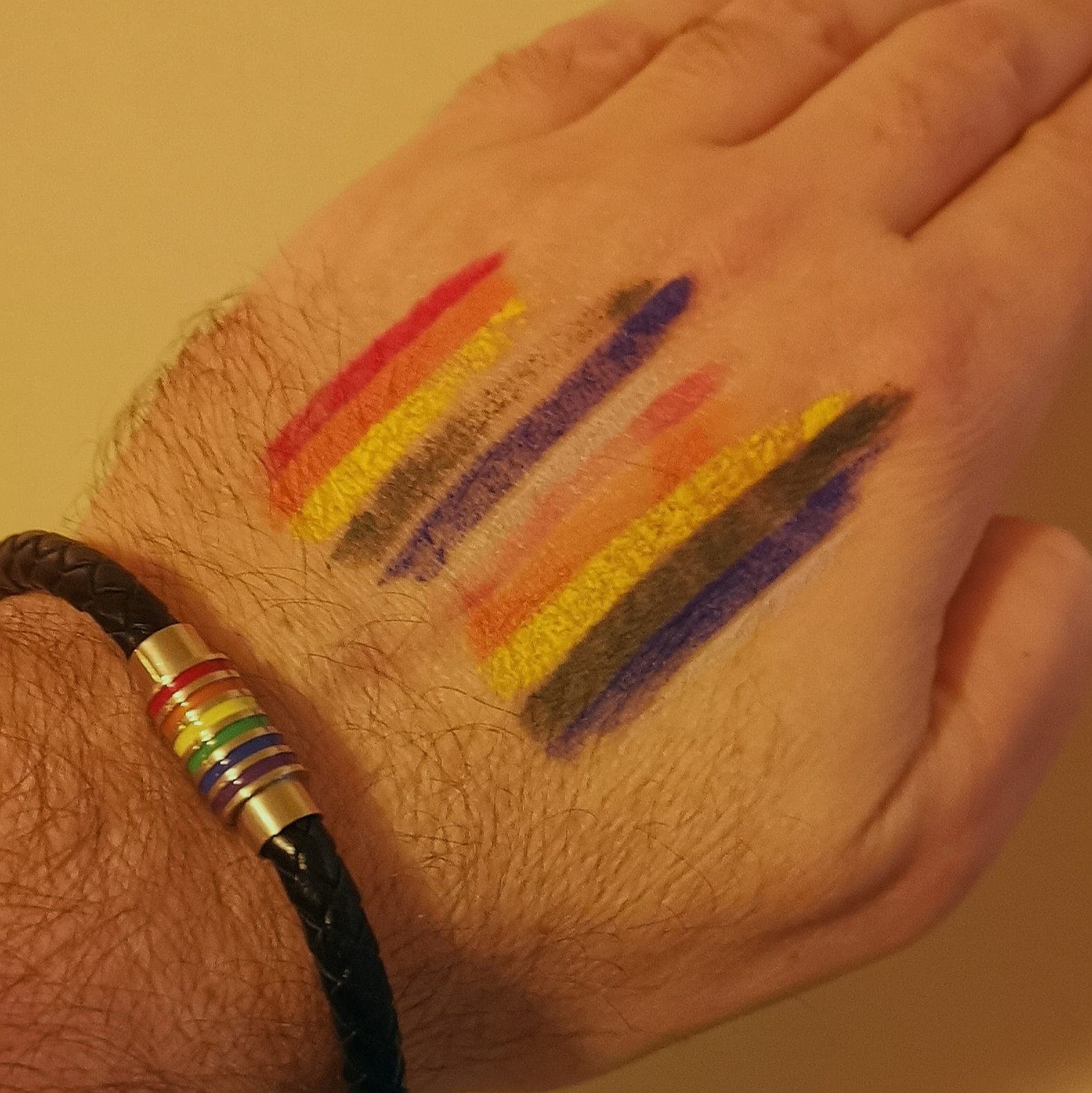 Fan Brush Rainbow Face Paint