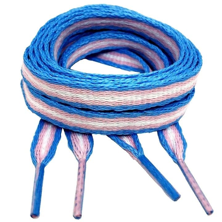 Trans Flag Shoelaces