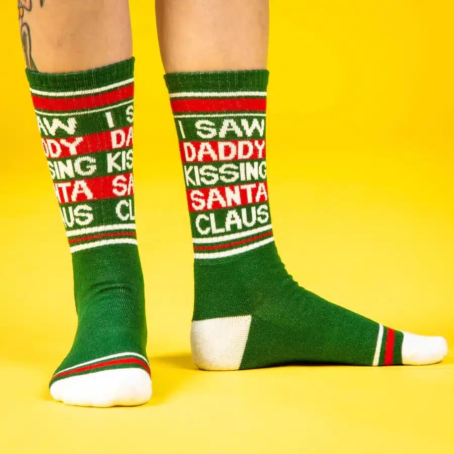 I Saw Daddy Kissing Santa Claus Sock thumbnail 2