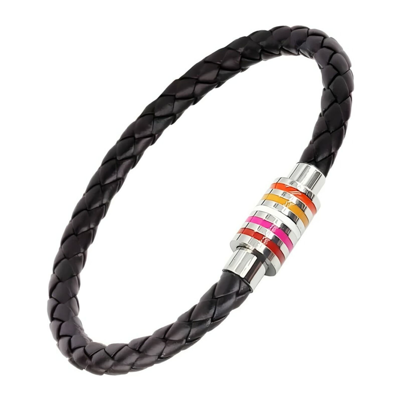 Lesbian Flag Braided Bracelet