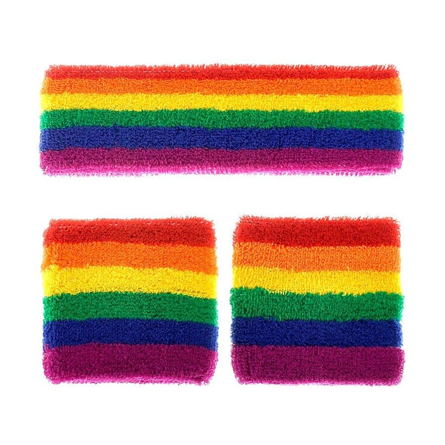 Rainbow Sweatband Set