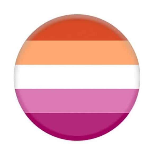 lesbian pride 5 colour sunset badge
