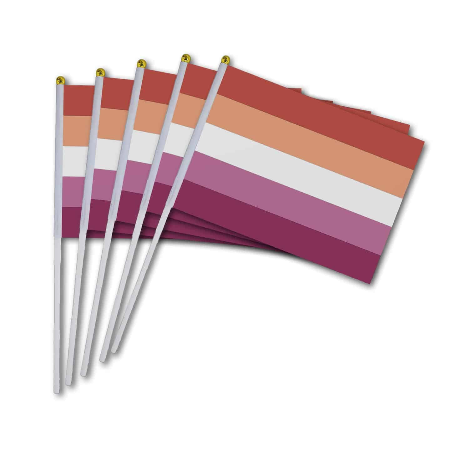 5 Lesbian Pride Hand Flags
