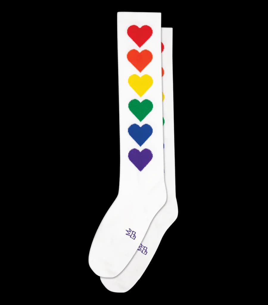 Rainbow Hearts Sock